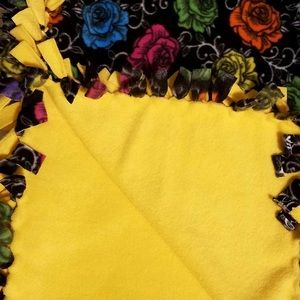 Handmade and tied fleece blanket